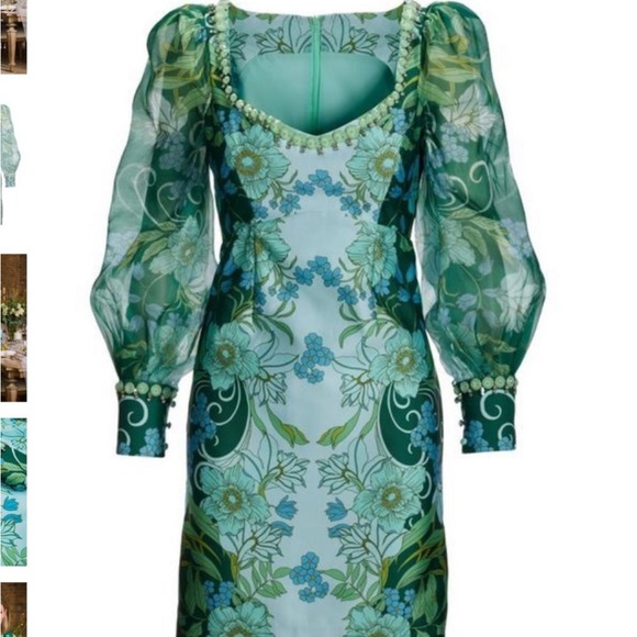 ⭐️Boston Proper Organza Puff-Sleeve Embellished Shift Dress size 0 NWT - Picture 2 of 10